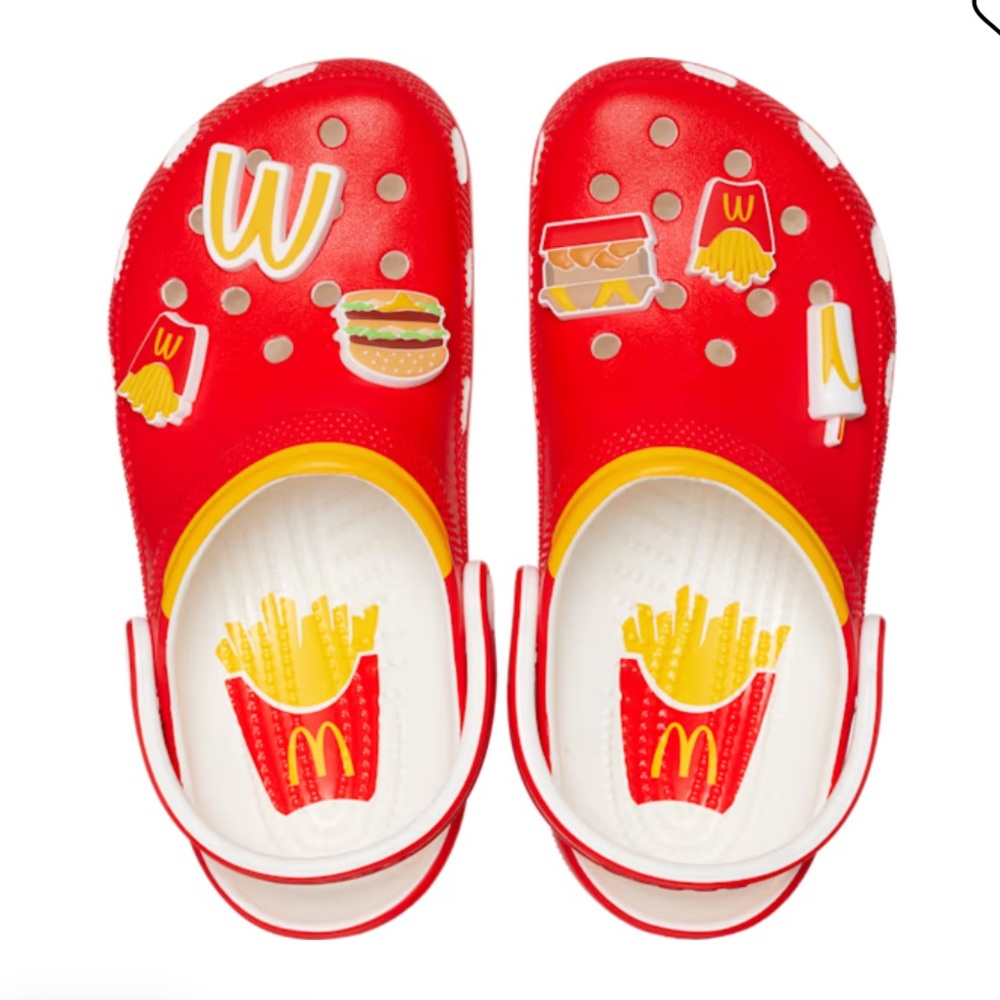 Crocs x McDonald’s Classic Clogs Men’s Size 9 Jibbitz Invluded Red Yellow